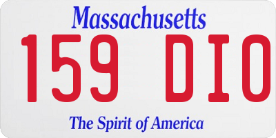 MA license plate 159DI0