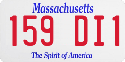 MA license plate 159DI1