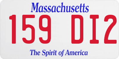 MA license plate 159DI2