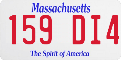 MA license plate 159DI4