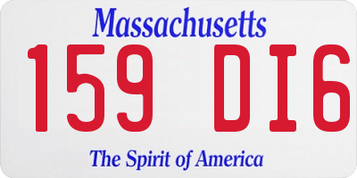 MA license plate 159DI6