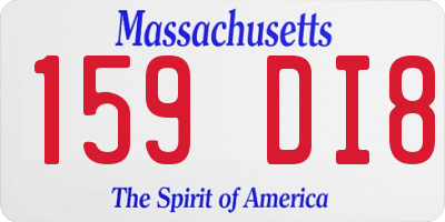 MA license plate 159DI8