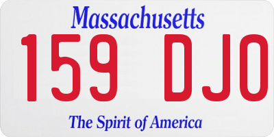 MA license plate 159DJ0