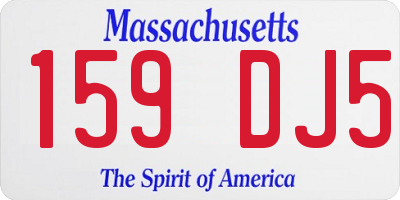 MA license plate 159DJ5