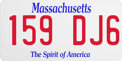 MA license plate 159DJ6