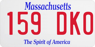 MA license plate 159DK0