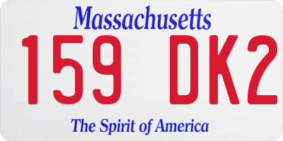 MA license plate 159DK2