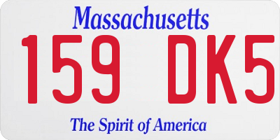 MA license plate 159DK5