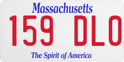 MA license plate 159DL0