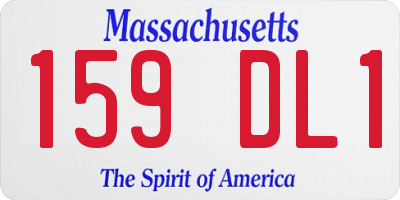 MA license plate 159DL1