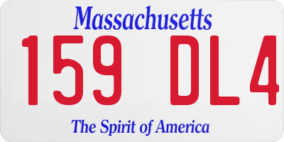 MA license plate 159DL4