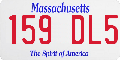 MA license plate 159DL5