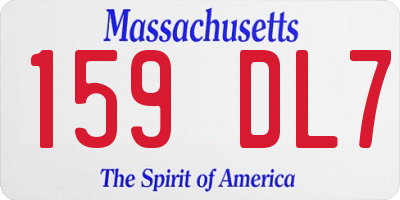 MA license plate 159DL7