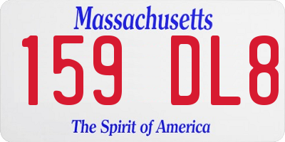 MA license plate 159DL8