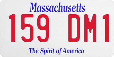 MA license plate 159DM1