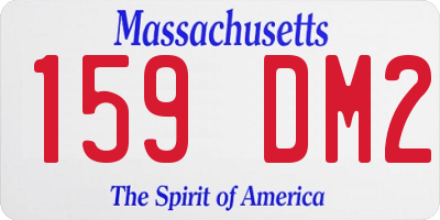 MA license plate 159DM2
