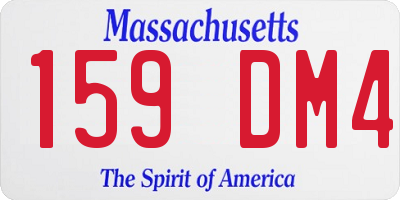 MA license plate 159DM4