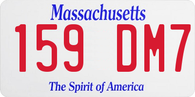 MA license plate 159DM7