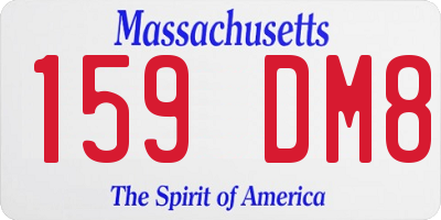MA license plate 159DM8