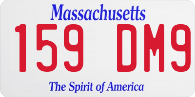 MA license plate 159DM9