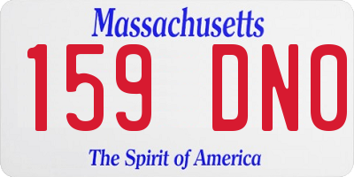 MA license plate 159DN0