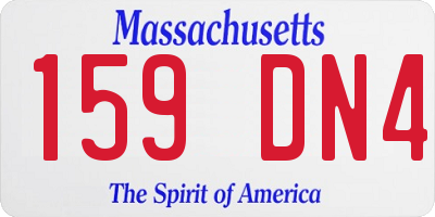 MA license plate 159DN4