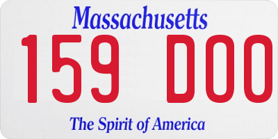 MA license plate 159DO0