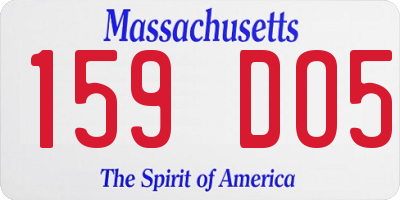 MA license plate 159DO5
