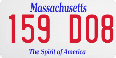 MA license plate 159DO8