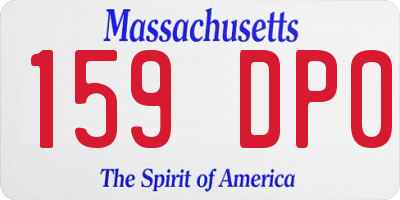MA license plate 159DP0