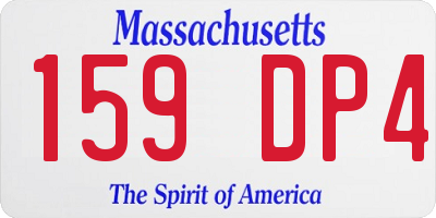 MA license plate 159DP4