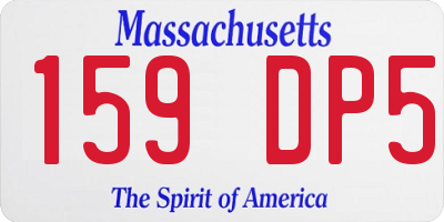 MA license plate 159DP5
