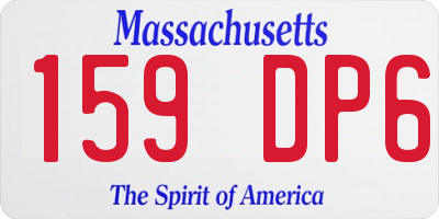 MA license plate 159DP6
