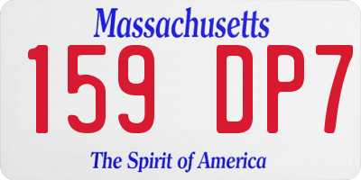 MA license plate 159DP7