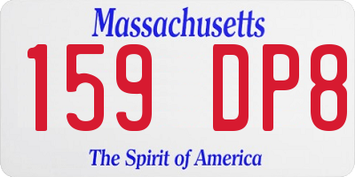 MA license plate 159DP8