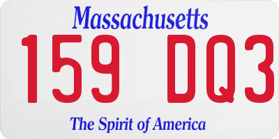 MA license plate 159DQ3