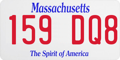 MA license plate 159DQ8
