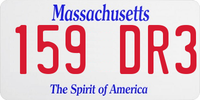 MA license plate 159DR3