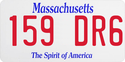 MA license plate 159DR6