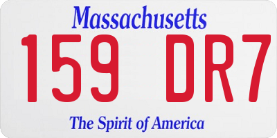 MA license plate 159DR7