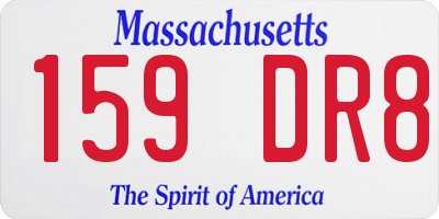 MA license plate 159DR8