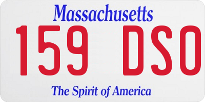 MA license plate 159DS0
