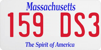 MA license plate 159DS3