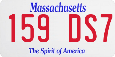 MA license plate 159DS7