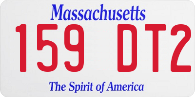 MA license plate 159DT2