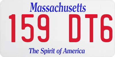 MA license plate 159DT6