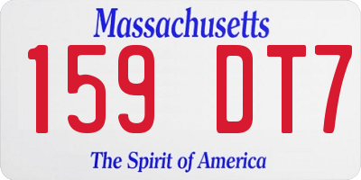 MA license plate 159DT7