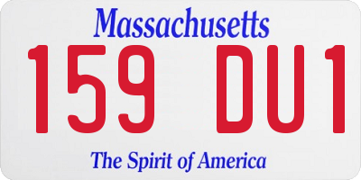 MA license plate 159DU1