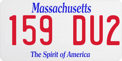 MA license plate 159DU2
