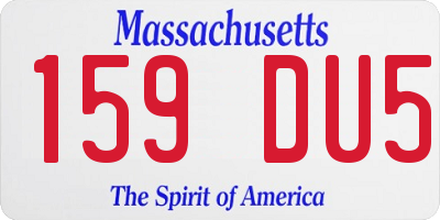 MA license plate 159DU5